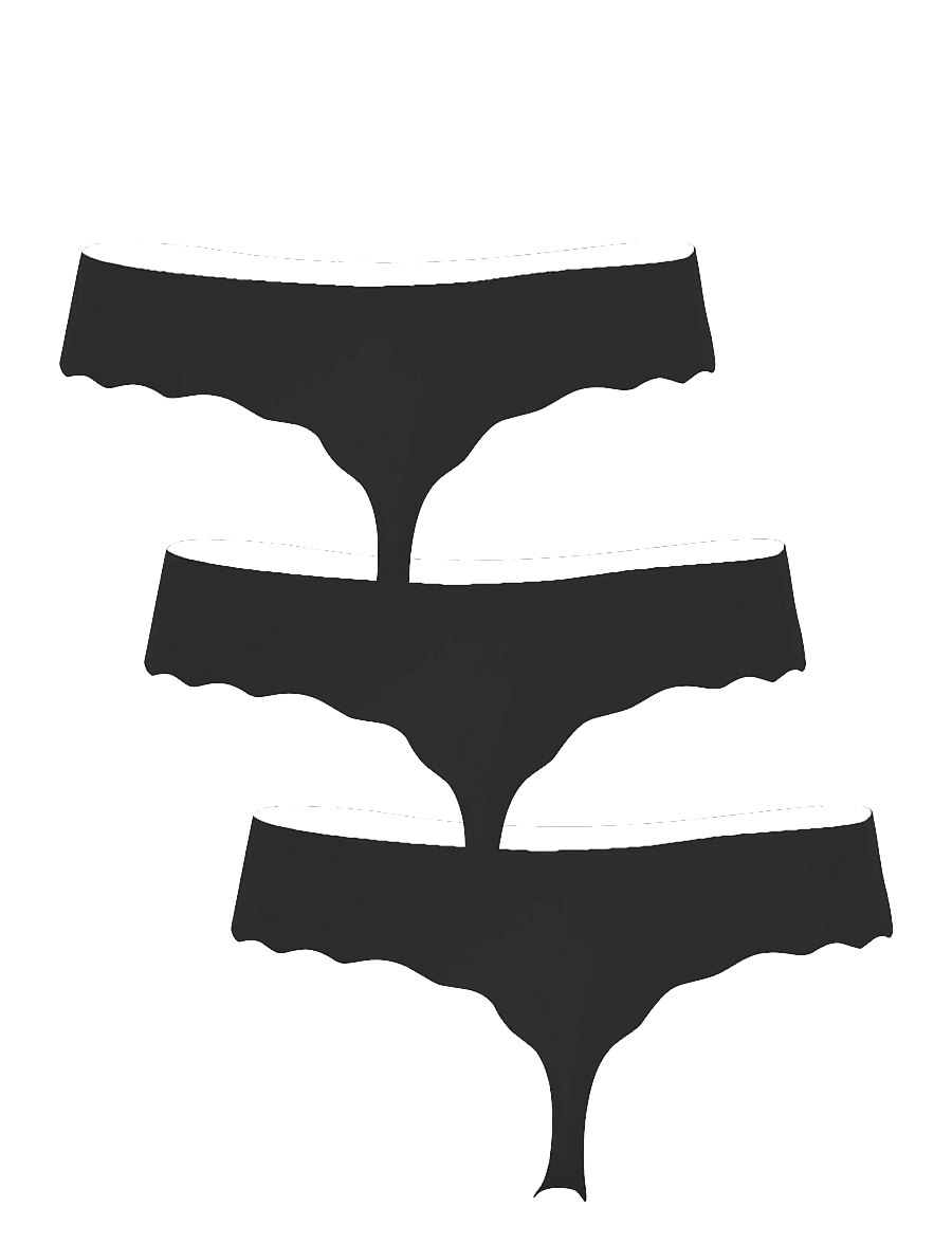Missya - Seamless string 3-pack - Õmblusteta aluspüksid - black - 1