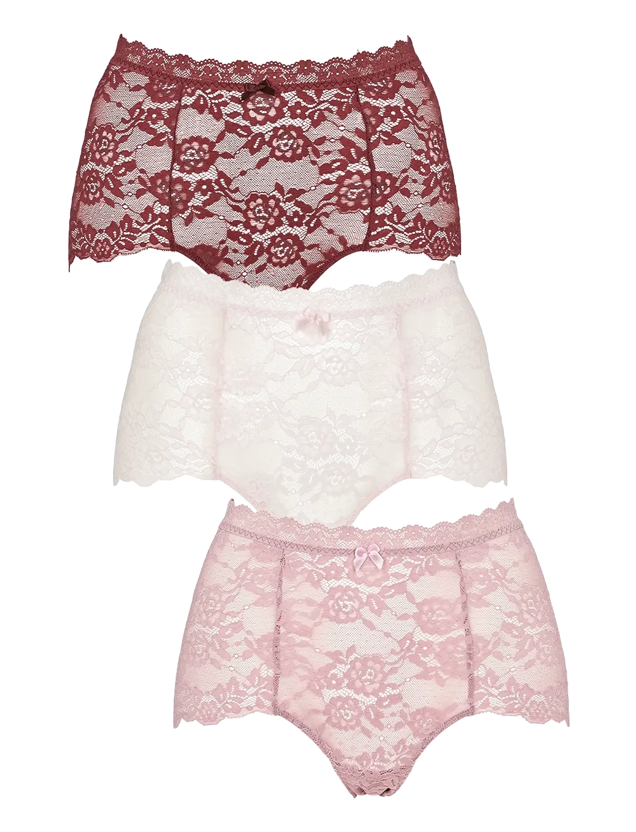 Missya Lace Maxi 3-Pack, S, Pink, Trusser > Hipster & Boyshorts, Dame