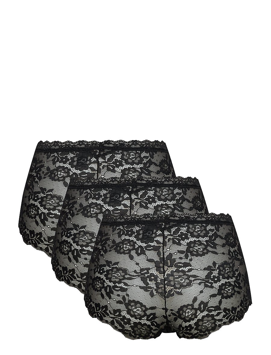Missya - Lace maxi 3-pack - midi & maxi slips - black - 3