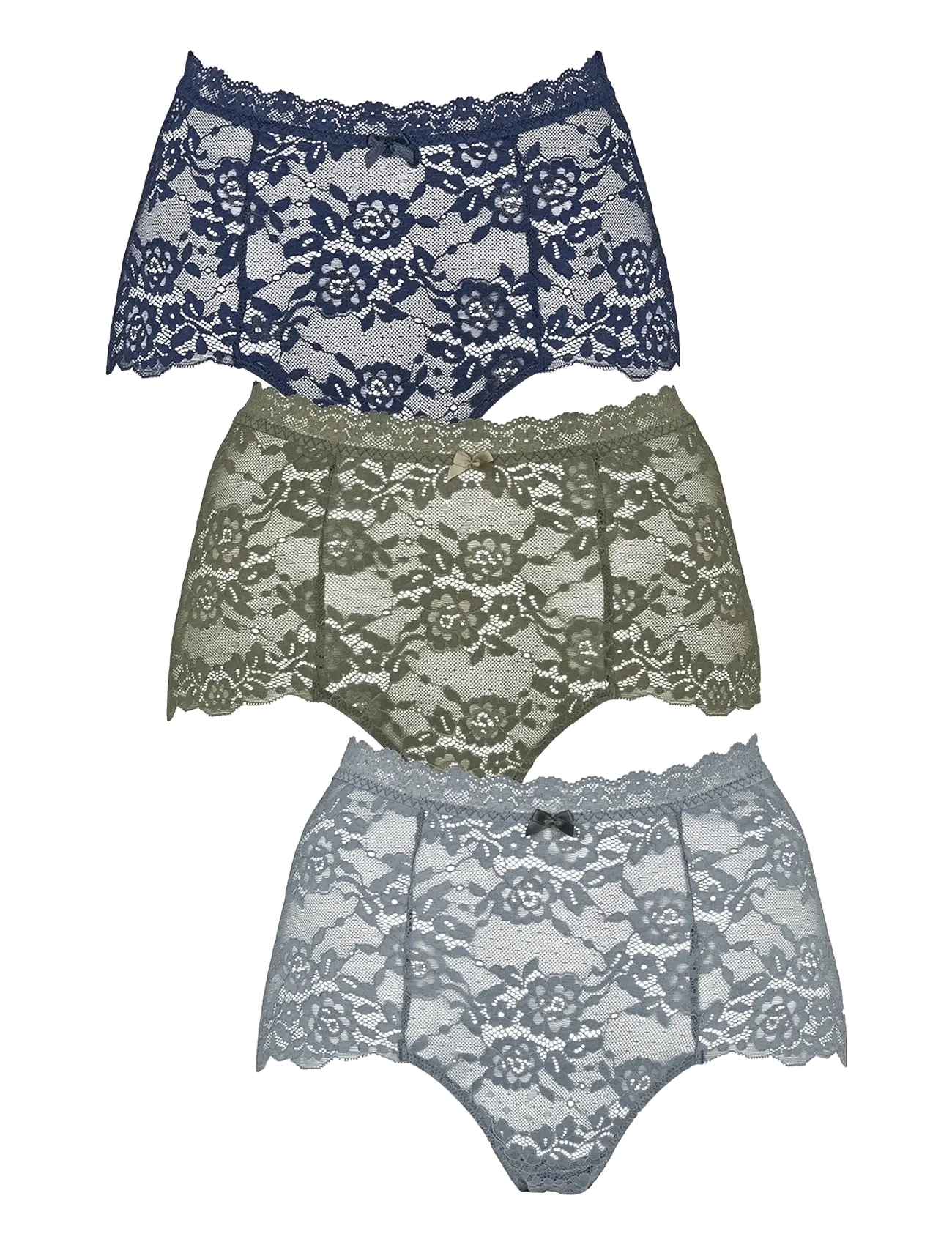 Missya Lace Maxi 3-Pack, S, Navy, Trusser > Hipster & Boyshorts, Dame