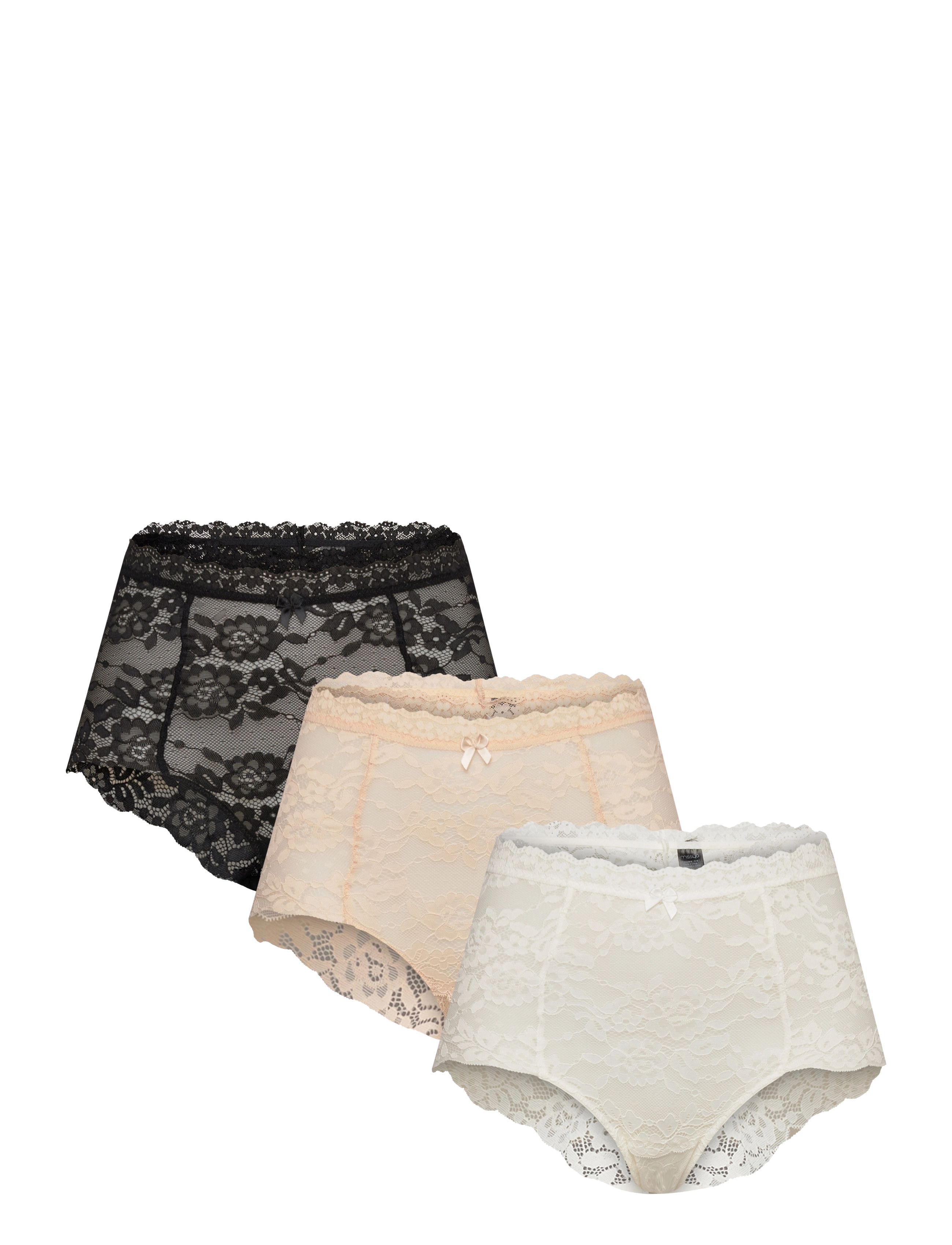 Missya Lace Maxi 3-Pack, Kvinder, Højtaljede Blonde Trusser 3-Pak, Multi/mønstret, Str: S