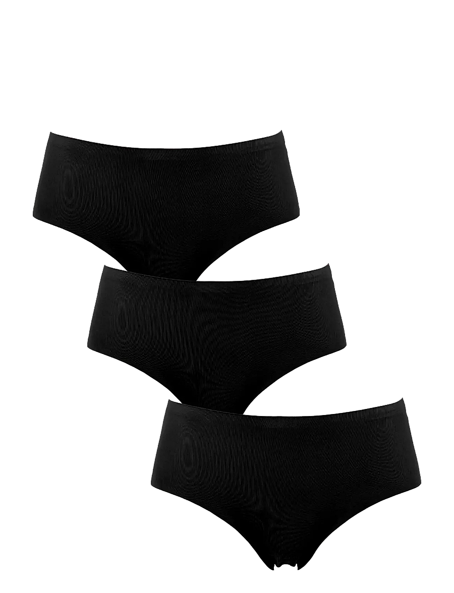 Missya - Seamless tai 3-pack cotton - briefs - black - 1