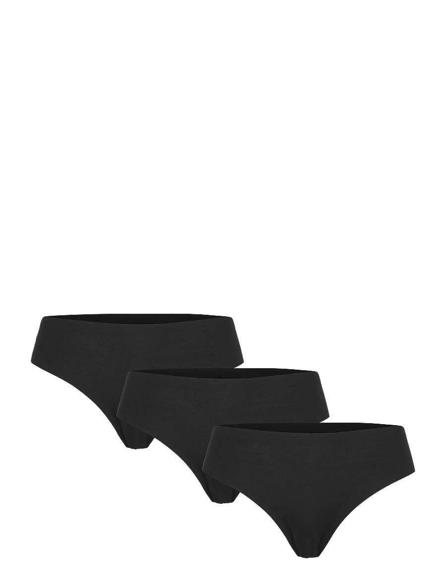 Missya - Seamless string 3-pack cotton - stringtrusser - black - 0
