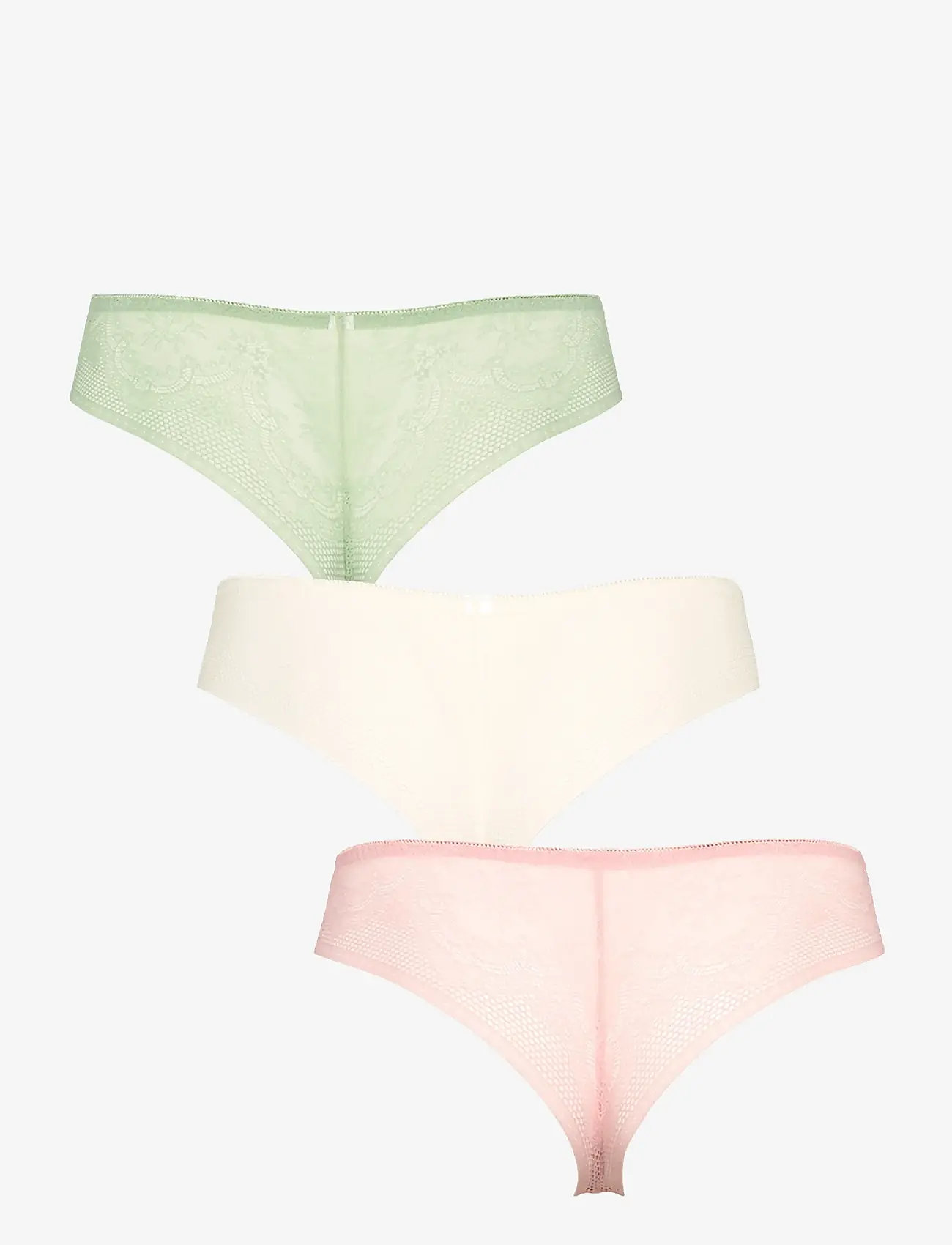 Missya - Seamless string w lace 3-pack - nahtlose slips - dusty green - 2