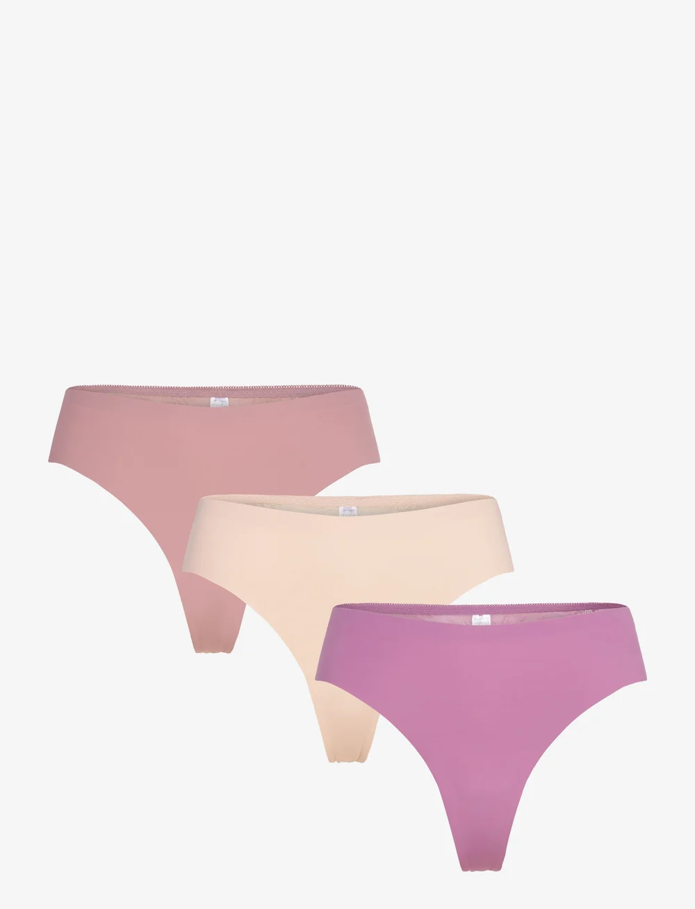 Missya - Seamless string w lace 3-pack - seamless trusser - dusty rose - 0