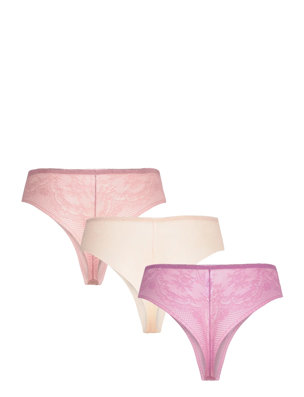 Missya - Seamless string w lace 3-pack - seamless trusser - dusty rose - 4