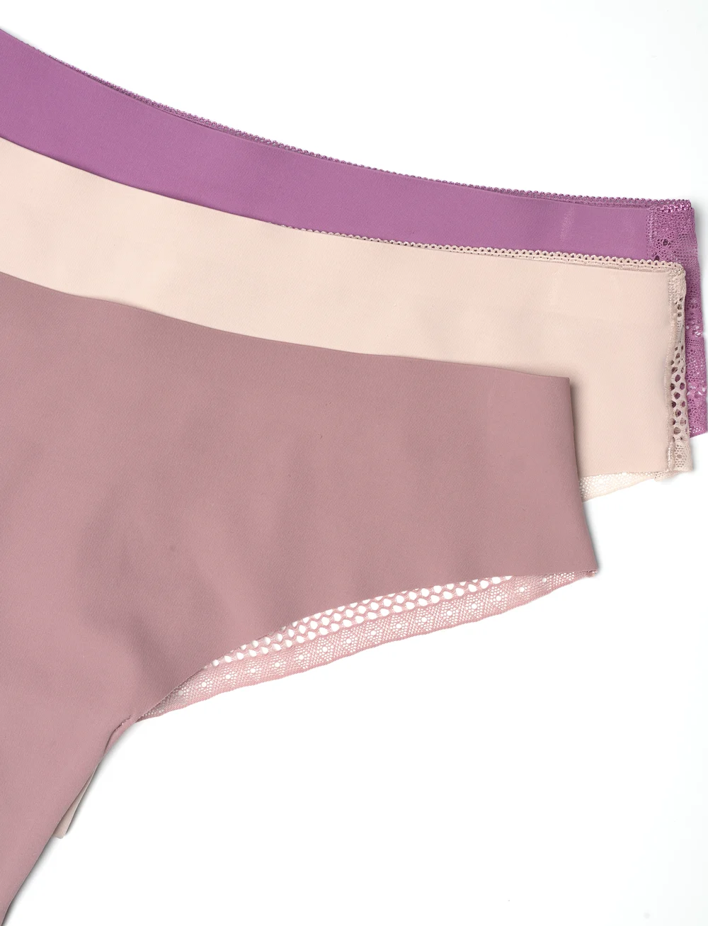 Missya - Seamless string w lace 3-pack - seamless trusser - dusty rose - 3