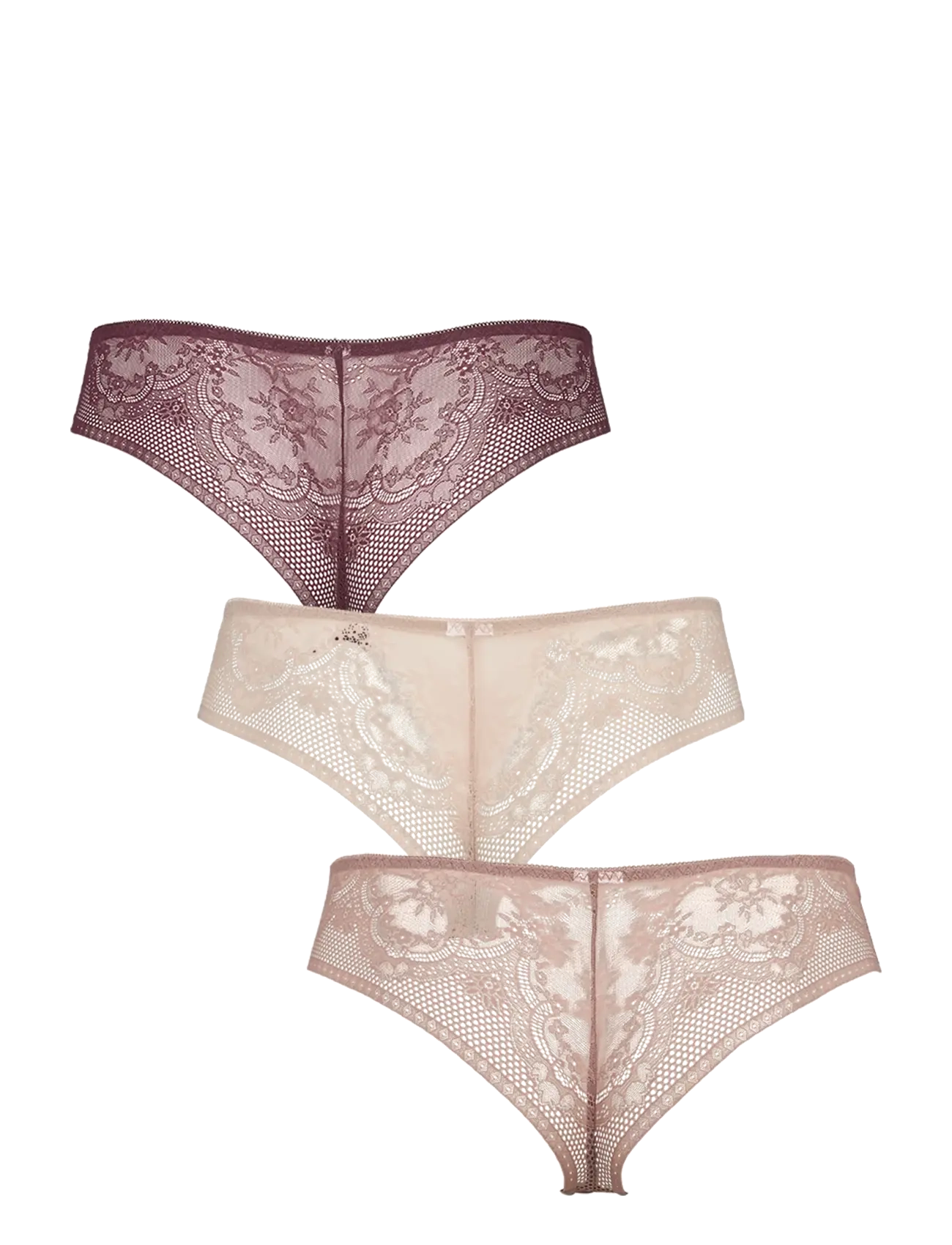 Missya - Seamless string w lace 3-pack - seamless trosor - windsor wine - 1