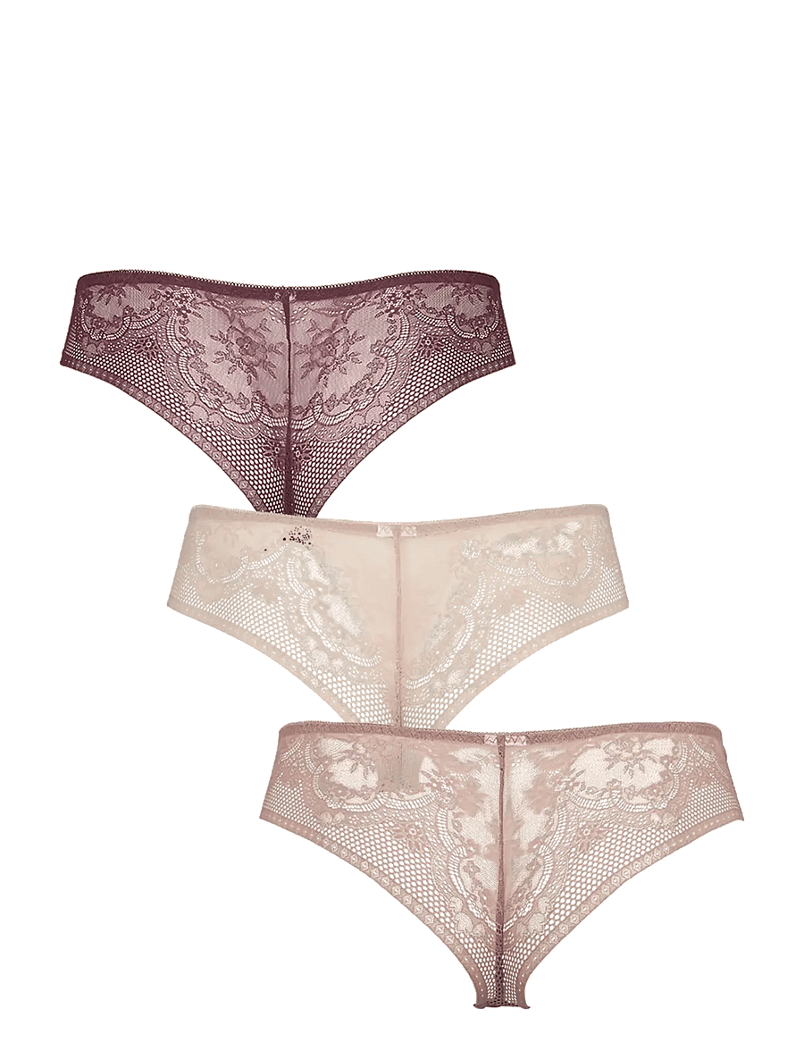 Missya - Seamless string w lace 3-pack - seamless trosor - windsor wine - 1