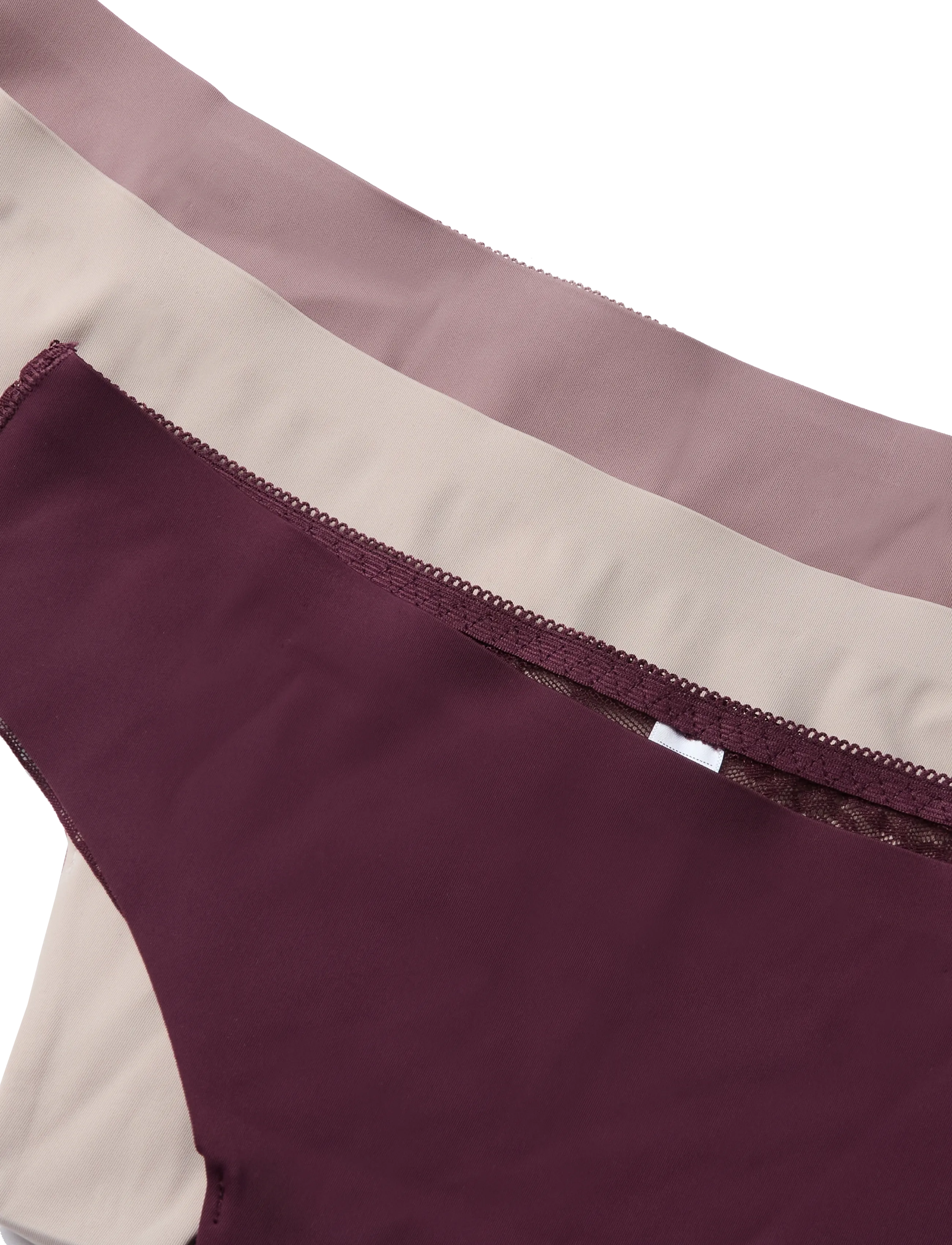 Missya - Seamless string w lace 3-pack - nahtlose slips - windsor wine - 2