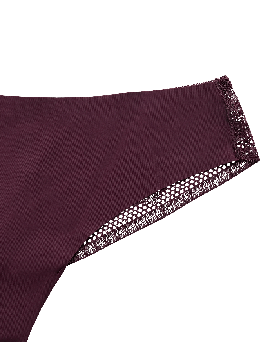 Missya - Seamless string w lace 3-pack - nahtlose slips - windsor wine - 3