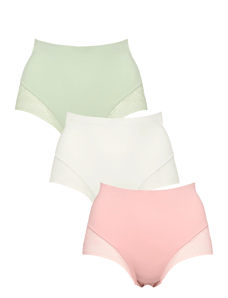 Missya - Seamless maxi w lace 3-pack - seamless panties - dusty green - 0