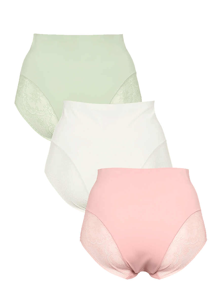 Missya - Seamless maxi w lace 3-pack - seamless panties - dusty green - 1