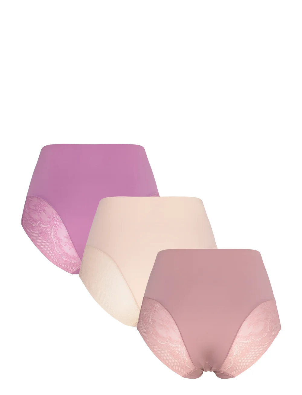 Missya - Seamless maxi w lace 3-pack - seamless trusser - dusty rose - 4