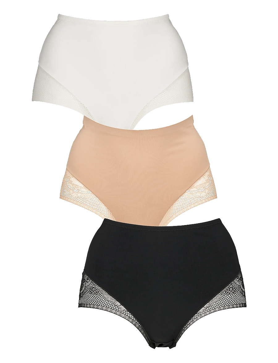 Missya - Seamless maxi w lace 3-pack - seamless panties - multi colour - 1