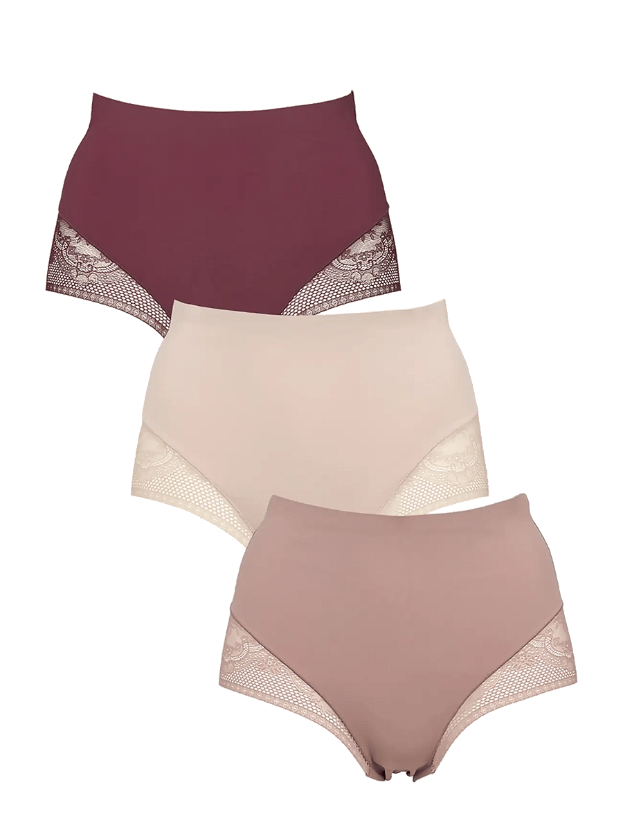 Missya - Seamless maxi w lace 3-pack - seamless trosor - windsor wine - 1