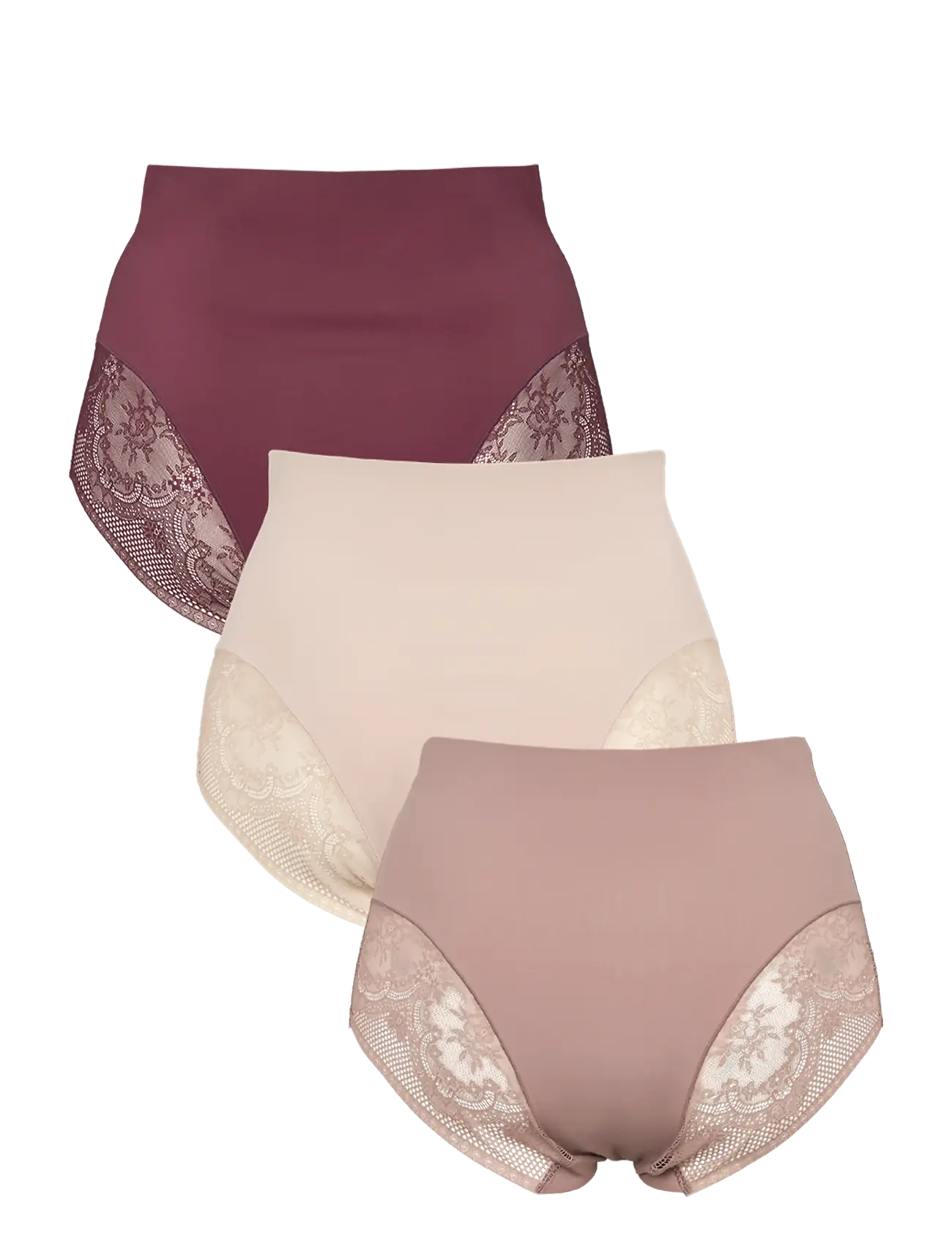 Missya - Seamless maxi w lace 3-pack - seamless trosor - windsor wine - 2