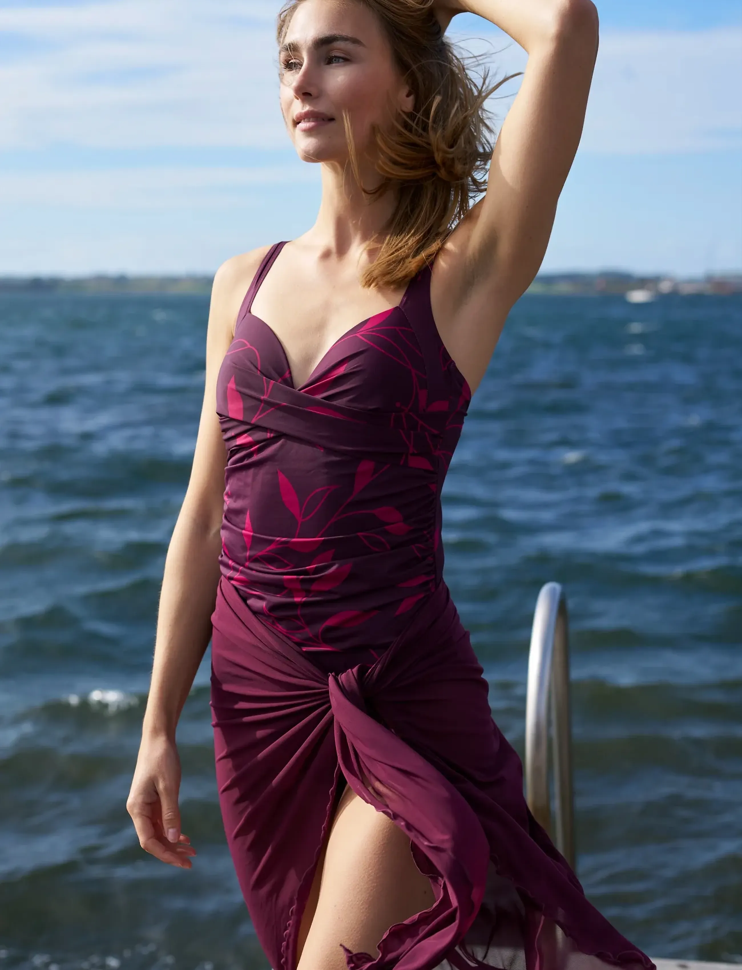 Missya Becca Sarong Mesh Big, Kvinder, Sarong, Bordeaux, Str: ONE SIZE