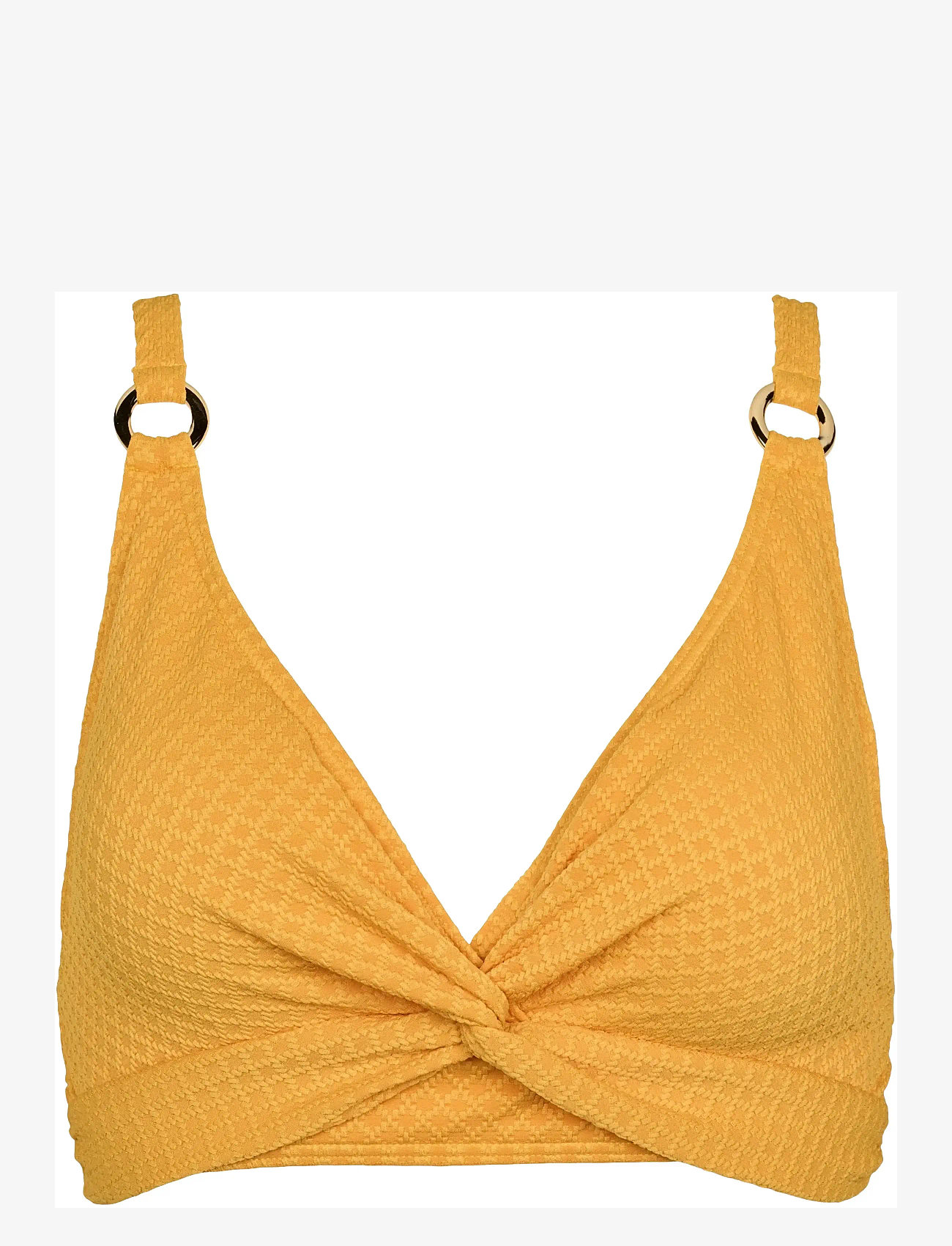 Missya - Lucca top jacquard - trekantsbikinier - vintage gold - 1