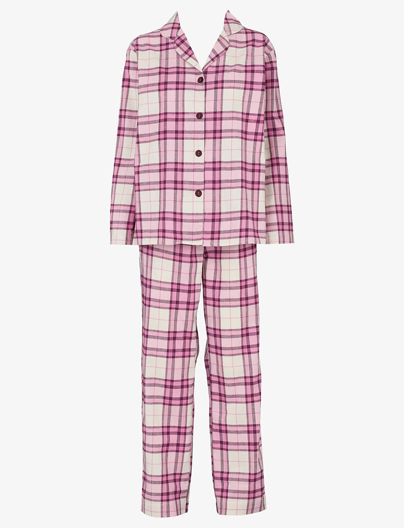 Missya - Check flannel pyjamas - julepyjamas - mellow mauve - 0