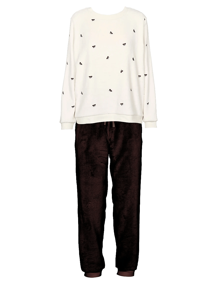 Missya - Teddy homewear set - pyjamas - ivory w embroidery - 0