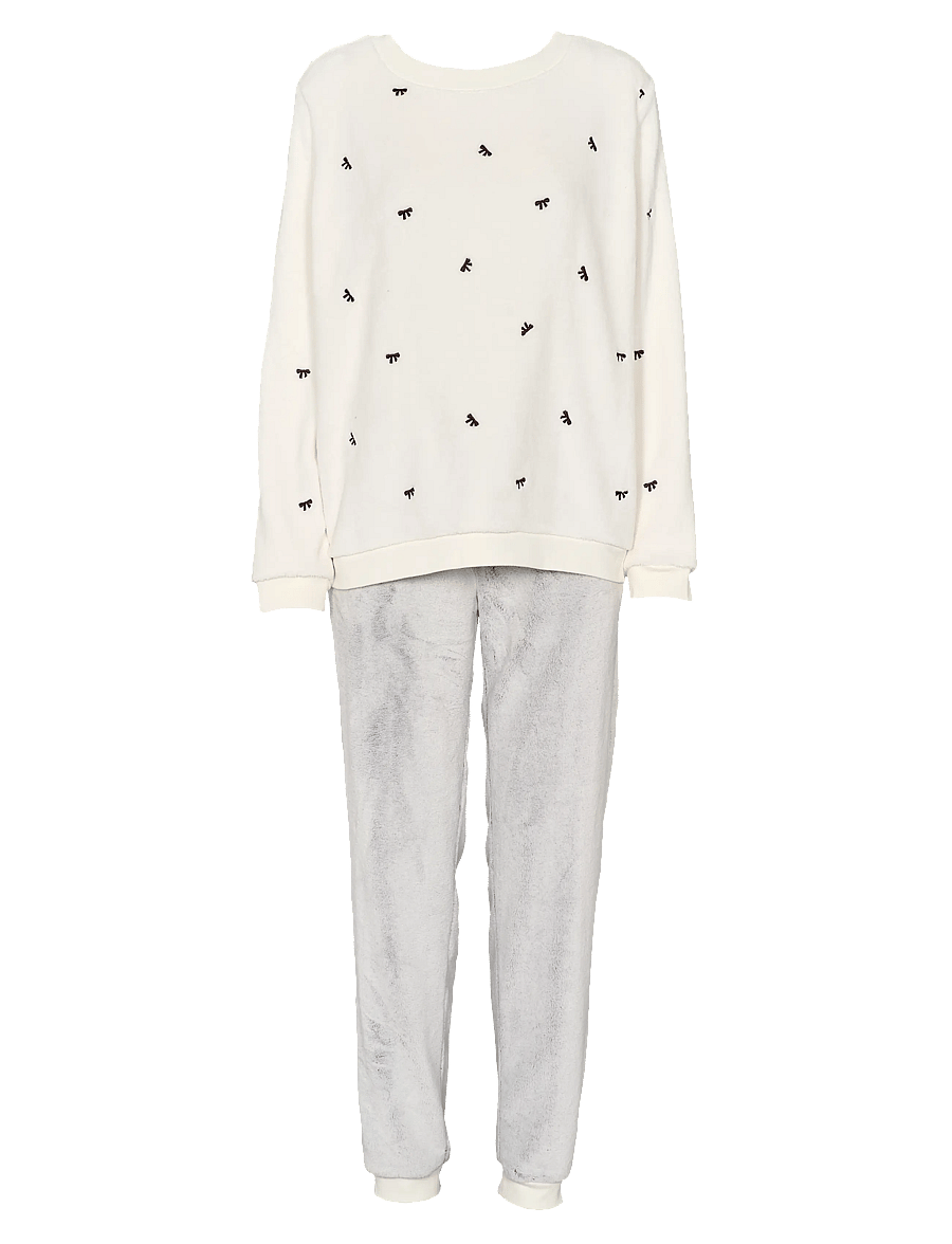 Missya - Teddy homewear set - pyjamas - ivory w embroidery - 0