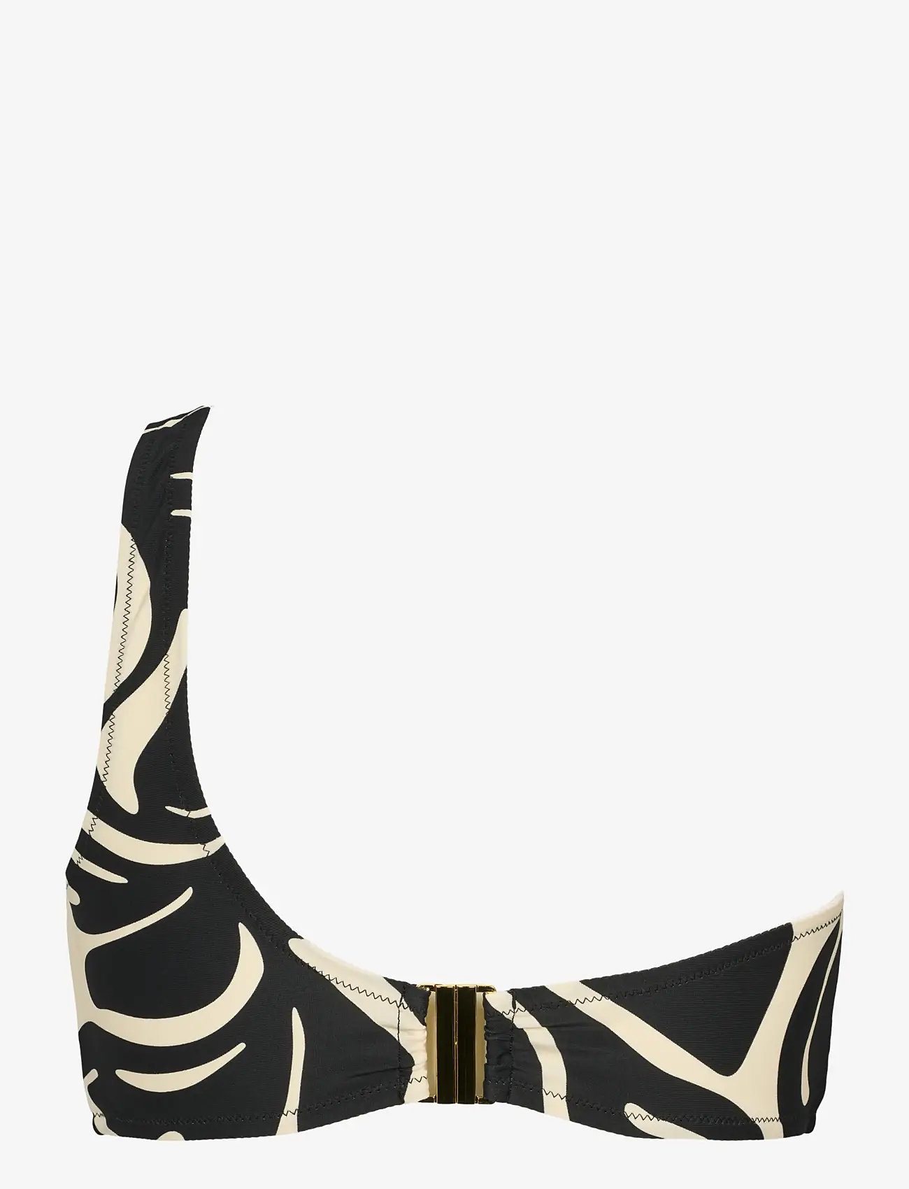 Missya - Miami one shoulder top AOP - bandeau-bikinis - black/ivory - 1