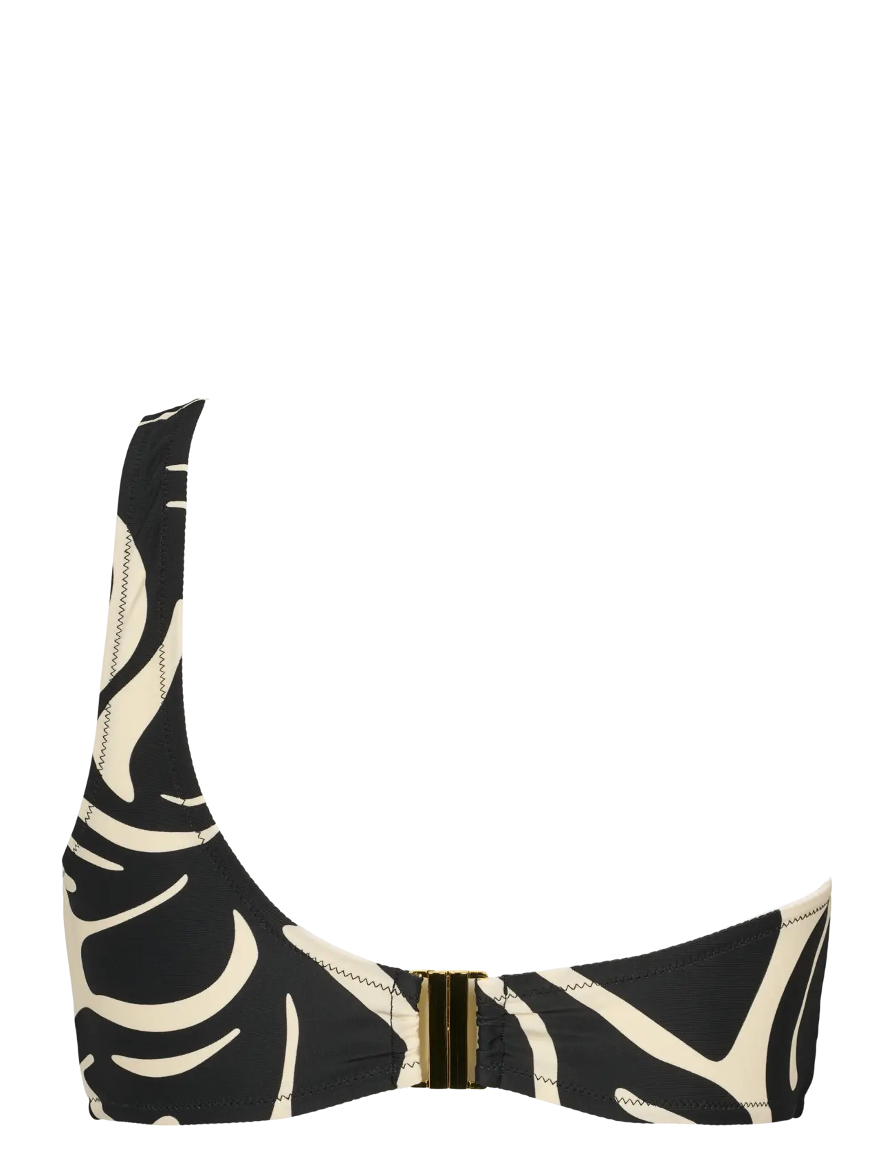 Missya - Miami one shoulder top AOP - paelast bikiinide ülaosad - black/ivory - 1