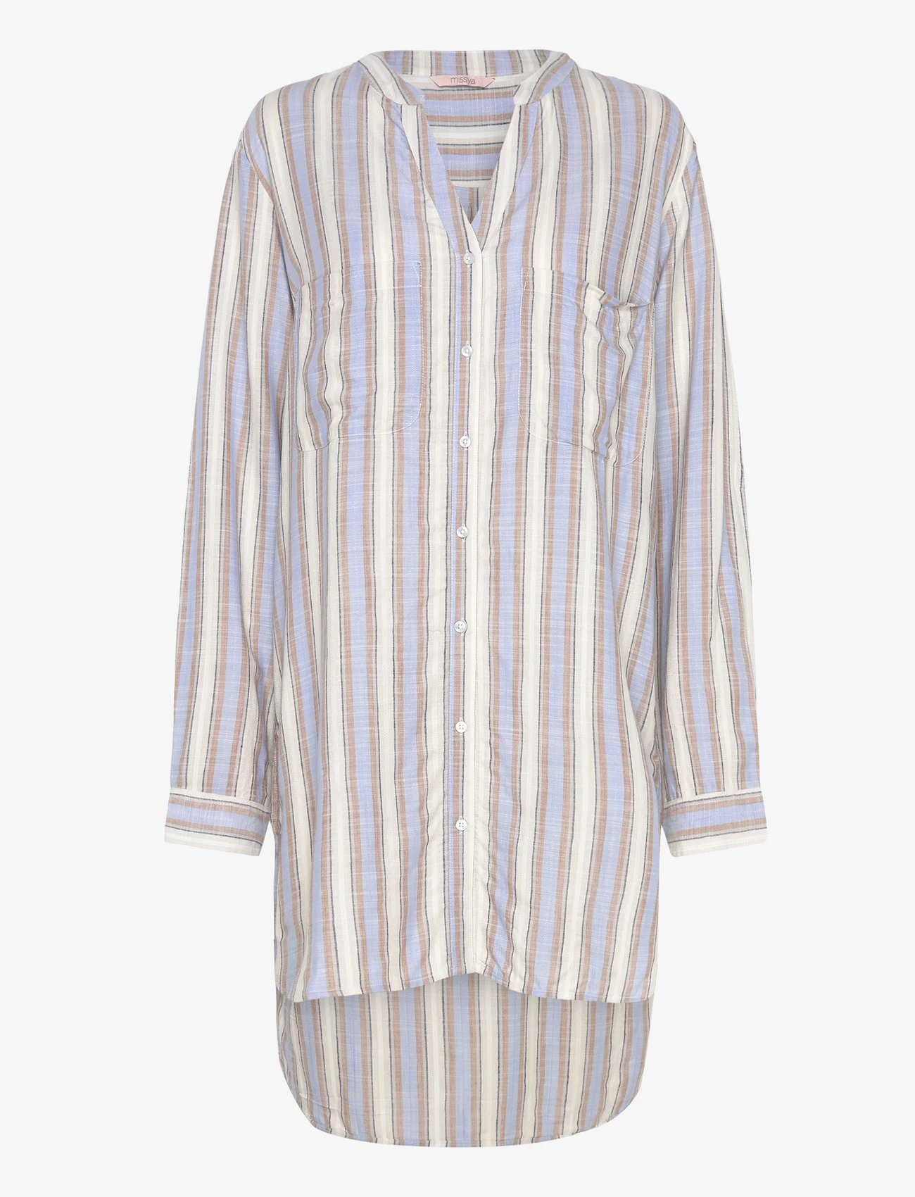 Missya - Verona beach shirt - rantavaatteet - blue/ivory stripes - 0