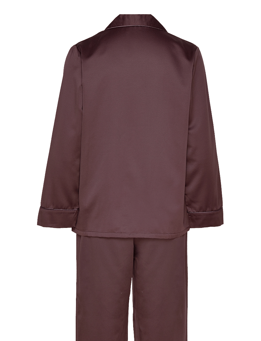 Missya - Leo sateen pyjamas - pyjamas - dark brown - 1