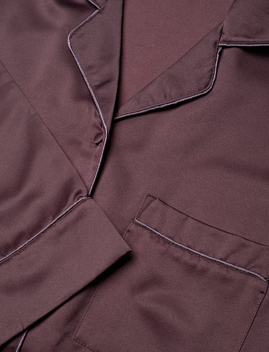Missya - Leo sateen pyjamas - pyjamas - dark brown - 4