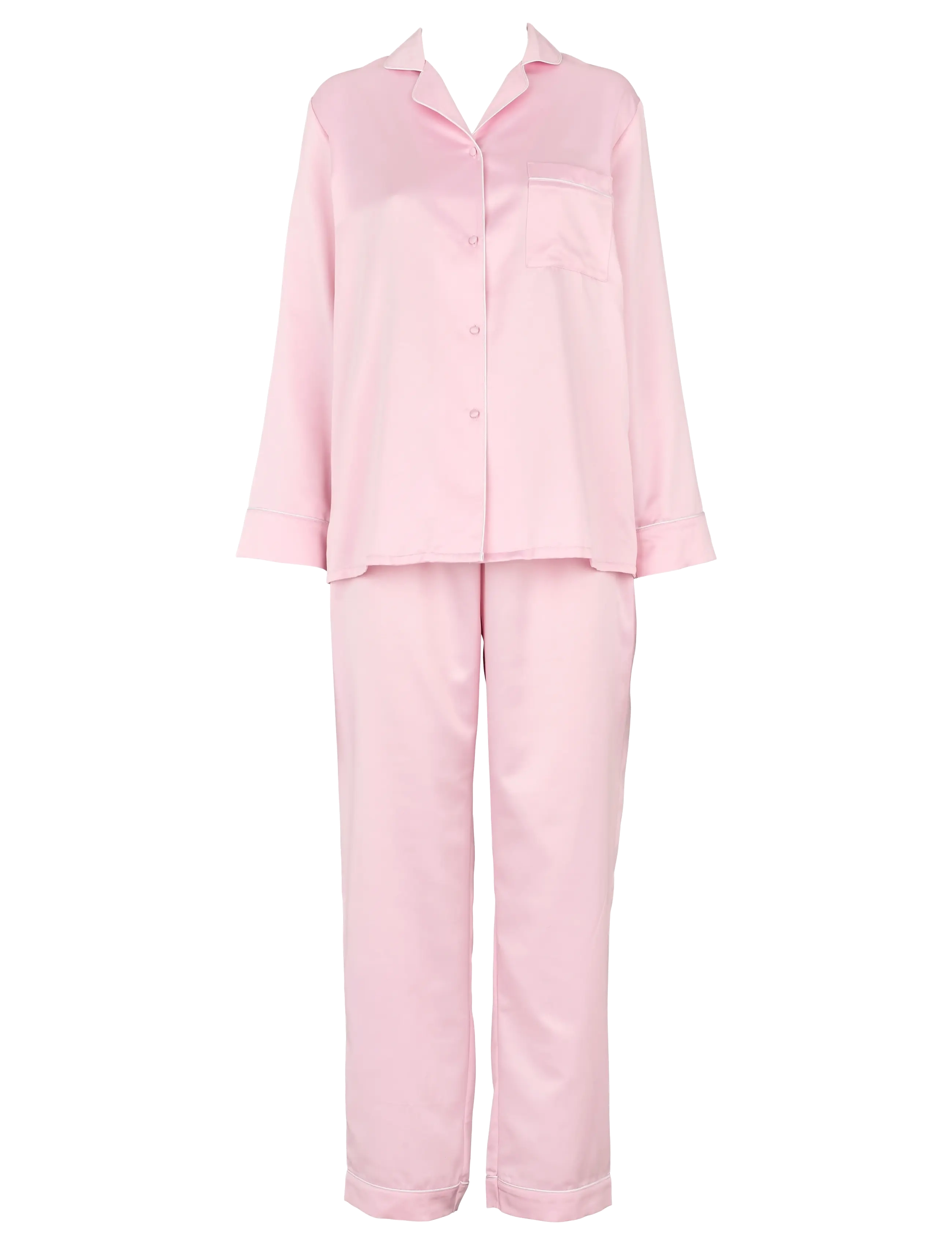 Leo sateen pyjamas - PINK MIST