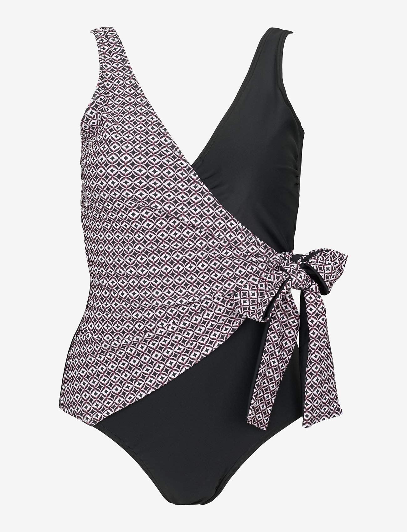 Missya - Monaco swimsuit AOP - badedragter - black / rose - 1