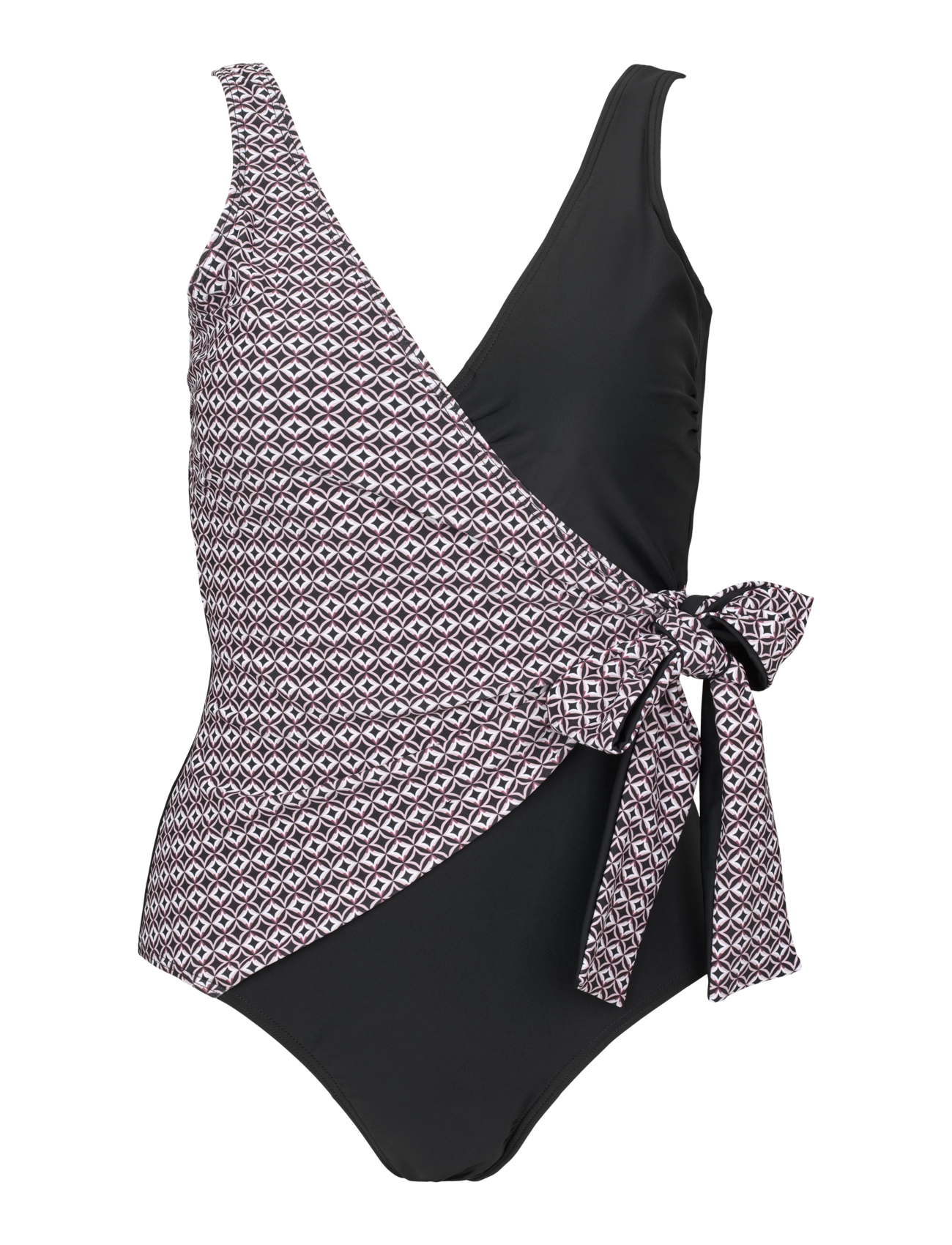 Monaco swimsuit AOP - BLACK / ROSE