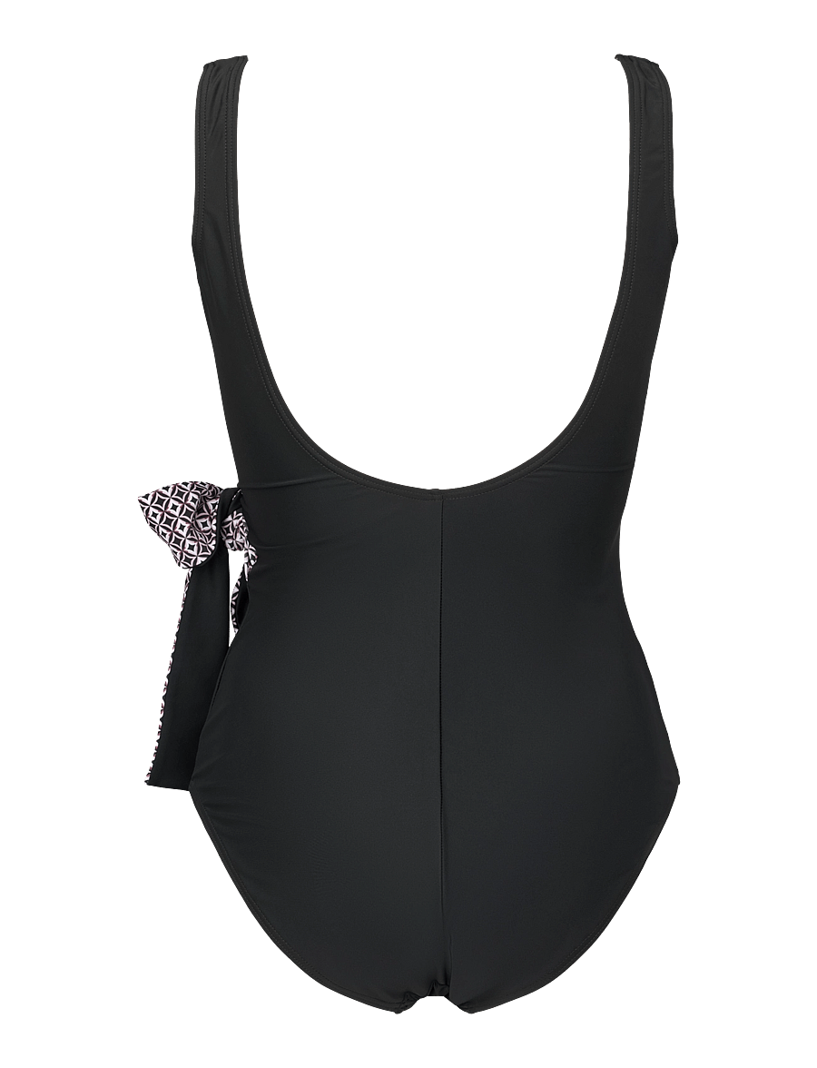 Missya - Monaco swimsuit AOP - baddräkter - black / rose - 2