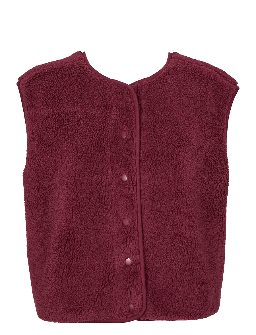 Missya - Teddy waistcoat - fleece- og teddyveste - windsor wine - 0