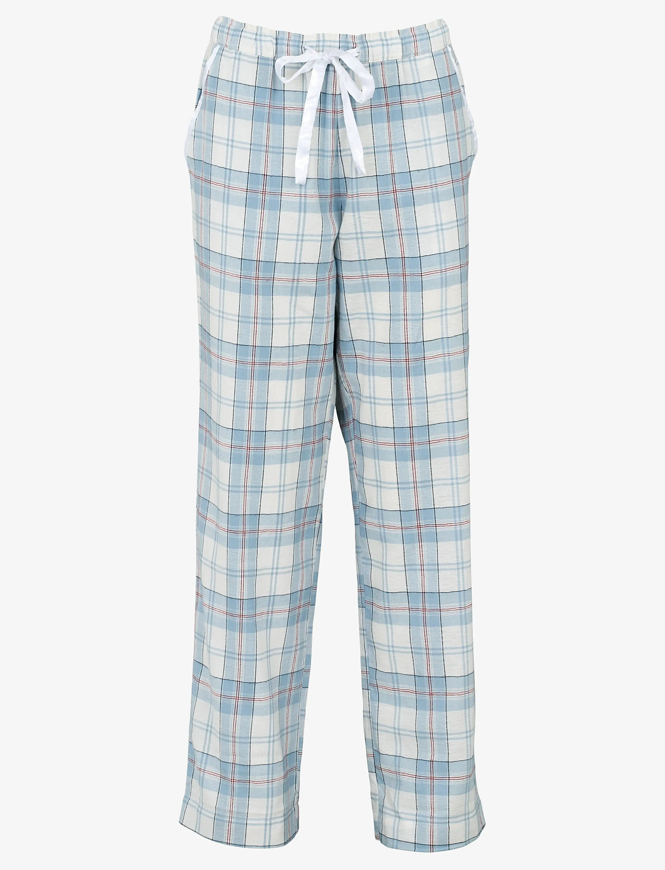 Missya - Check flannel night pants - julpyjamas - light blue - 0