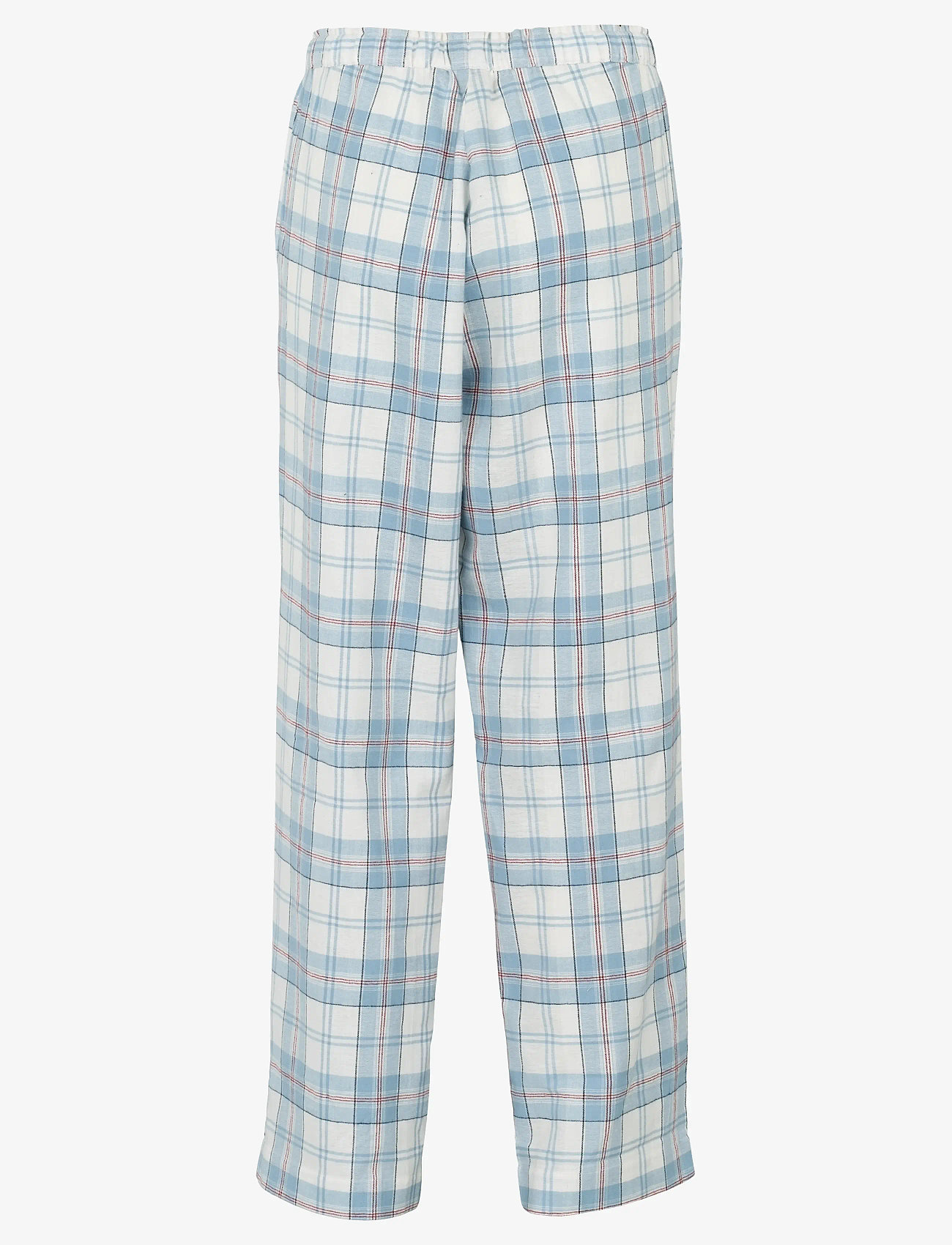 Missya - Check flannel night pants - julpyjamas - light blue - 1