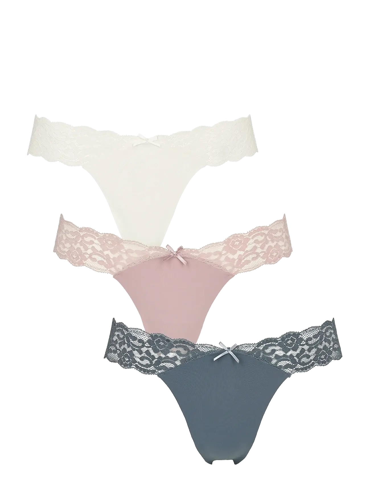 Missya Seamless String W Lace On Side 3-Pack, XL, White, Trusser > G-Streng, Dame