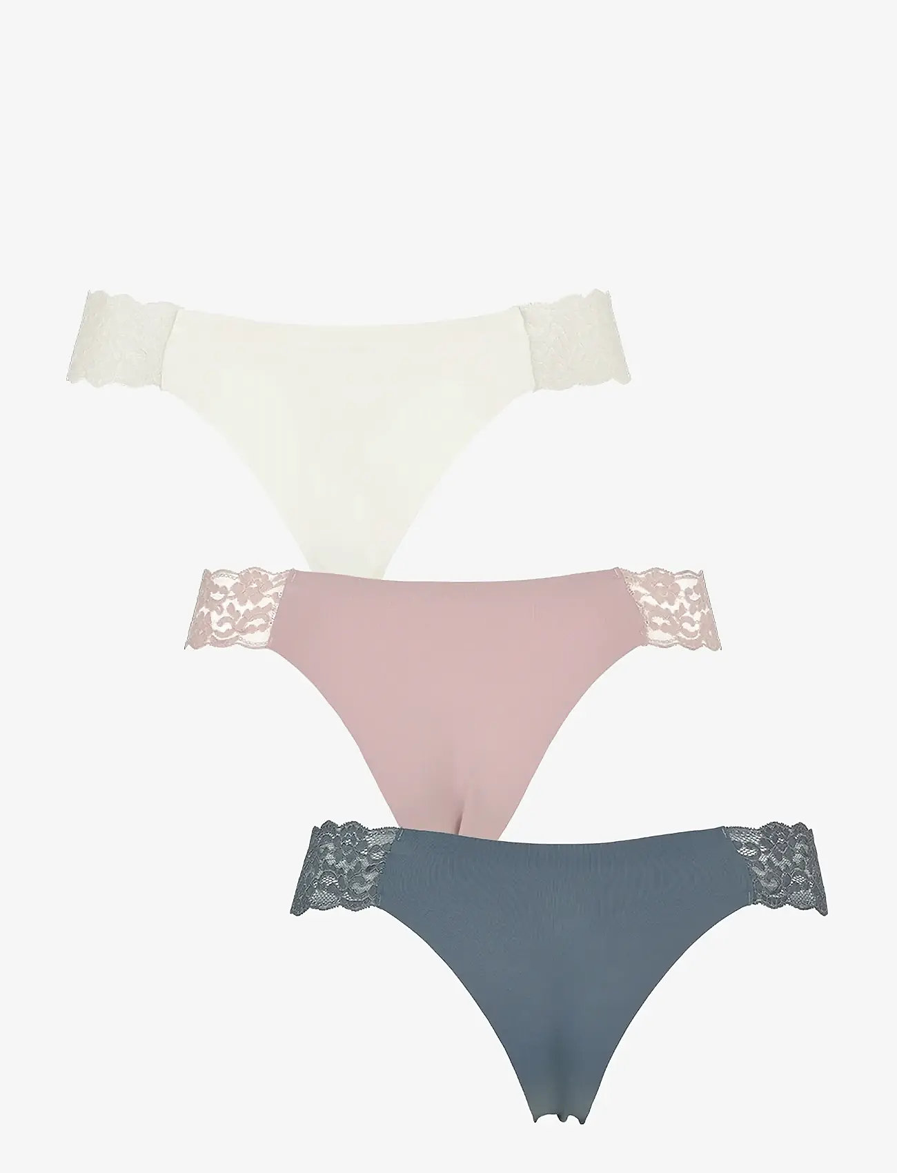 Missya - Seamless string w lace on side 3-pack - nahtlose slips - grisaille grey - 1