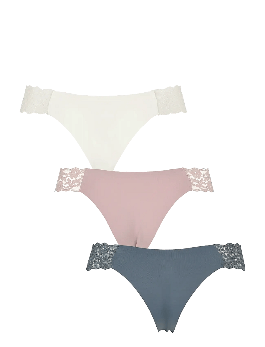 Missya - Seamless string w lace on side 3-pack - nahtlose slips - grisaille grey - 1