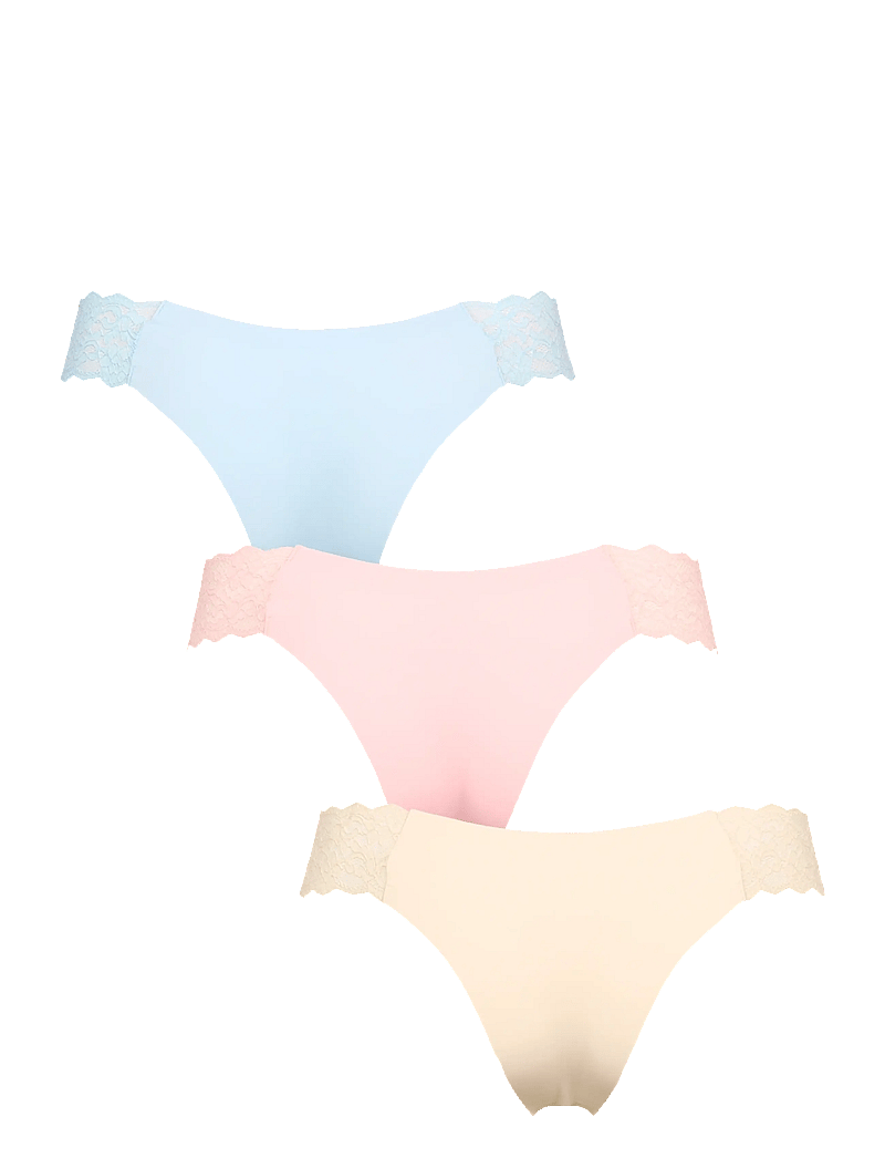 Missya - Seamless string w lace on side 3-pack - seamless panties - light blue - 1