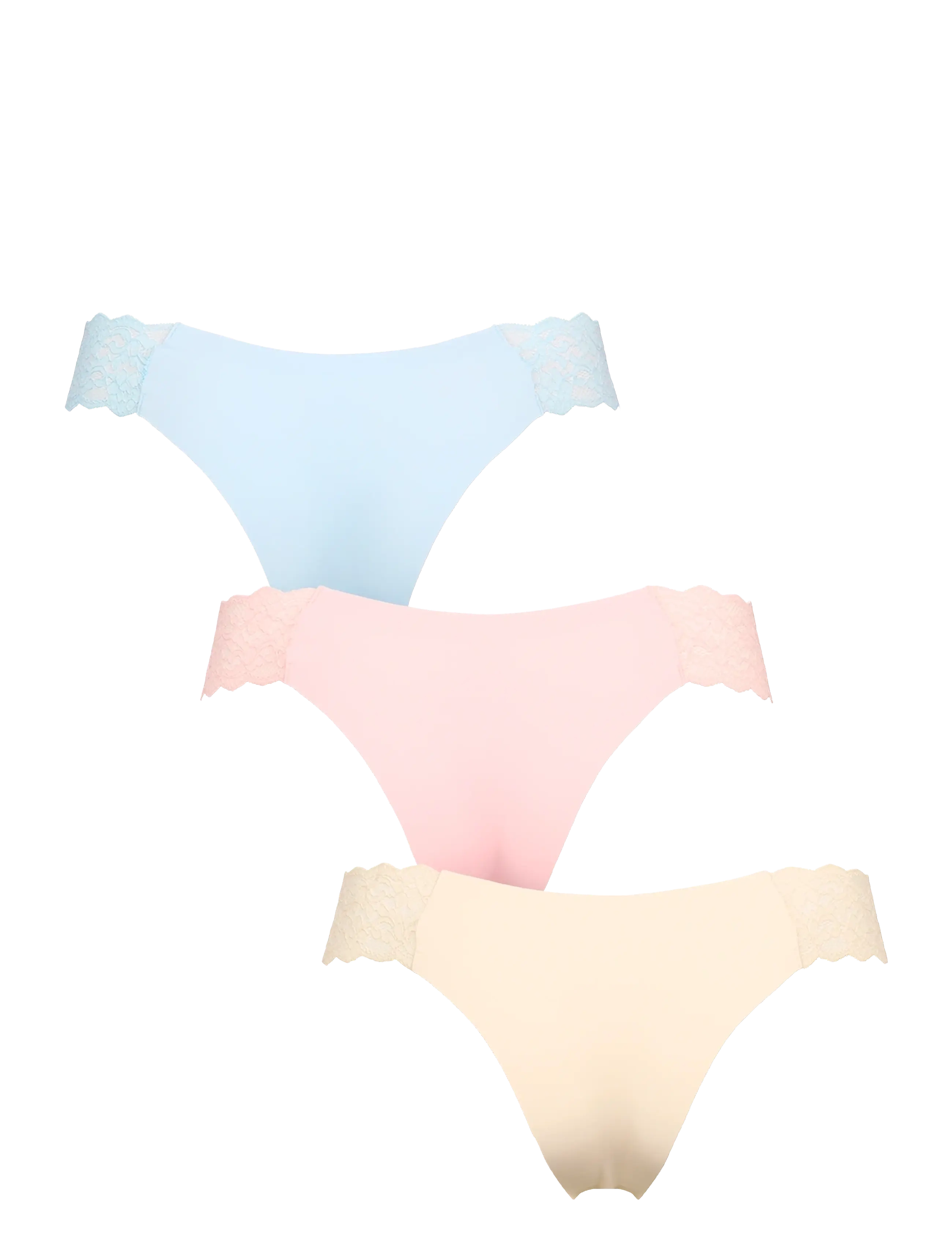 Missya - Seamless string w lace on side 3-pack - nahtlose slips - light blue - 1