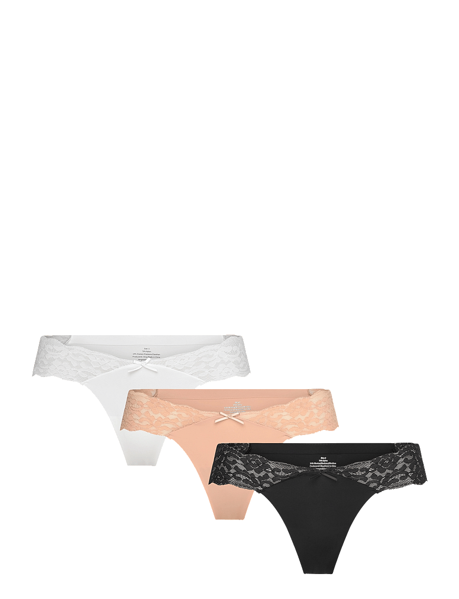 Missya - Seamless string w lace on side 3-pack - nahtlose slips - multi colour - 1