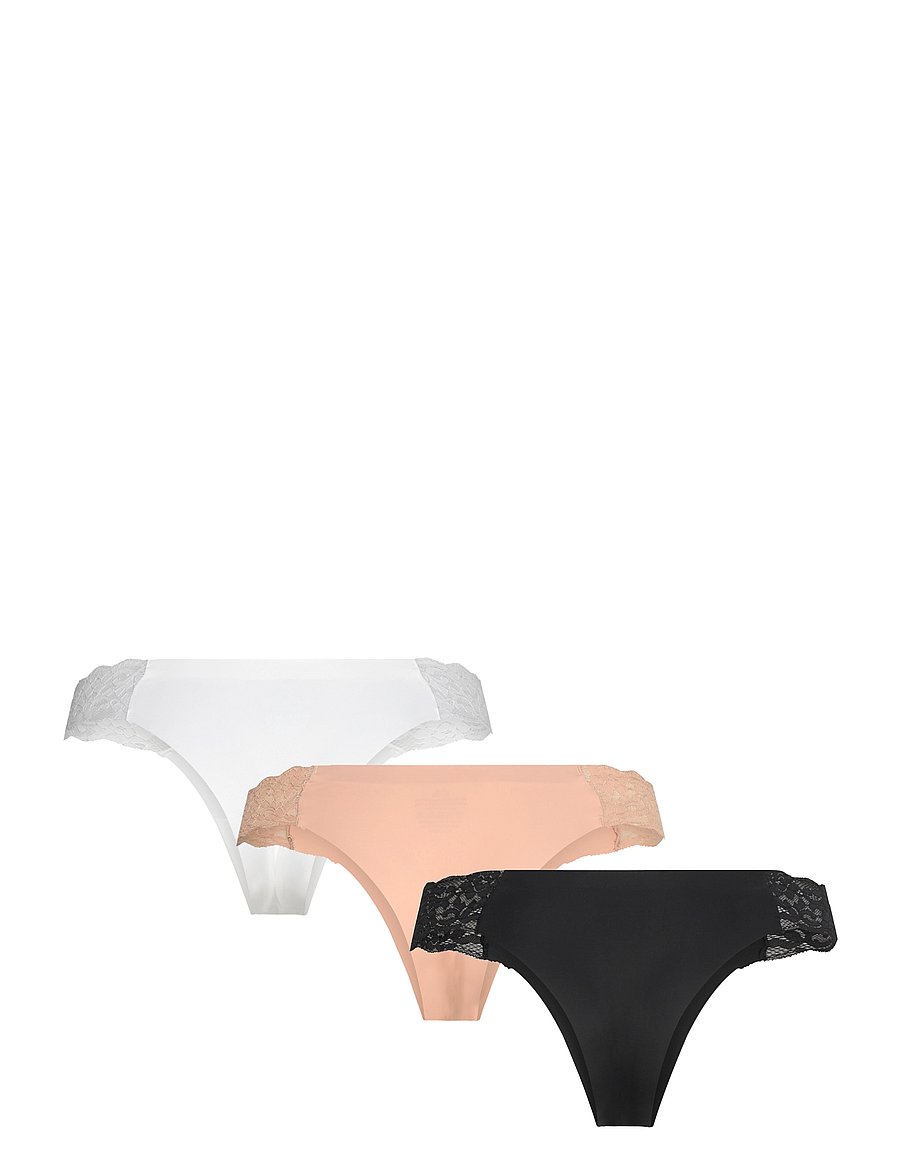 Missya - Seamless string w lace on side 3-pack - nahtlose slips - multi colour - 3
