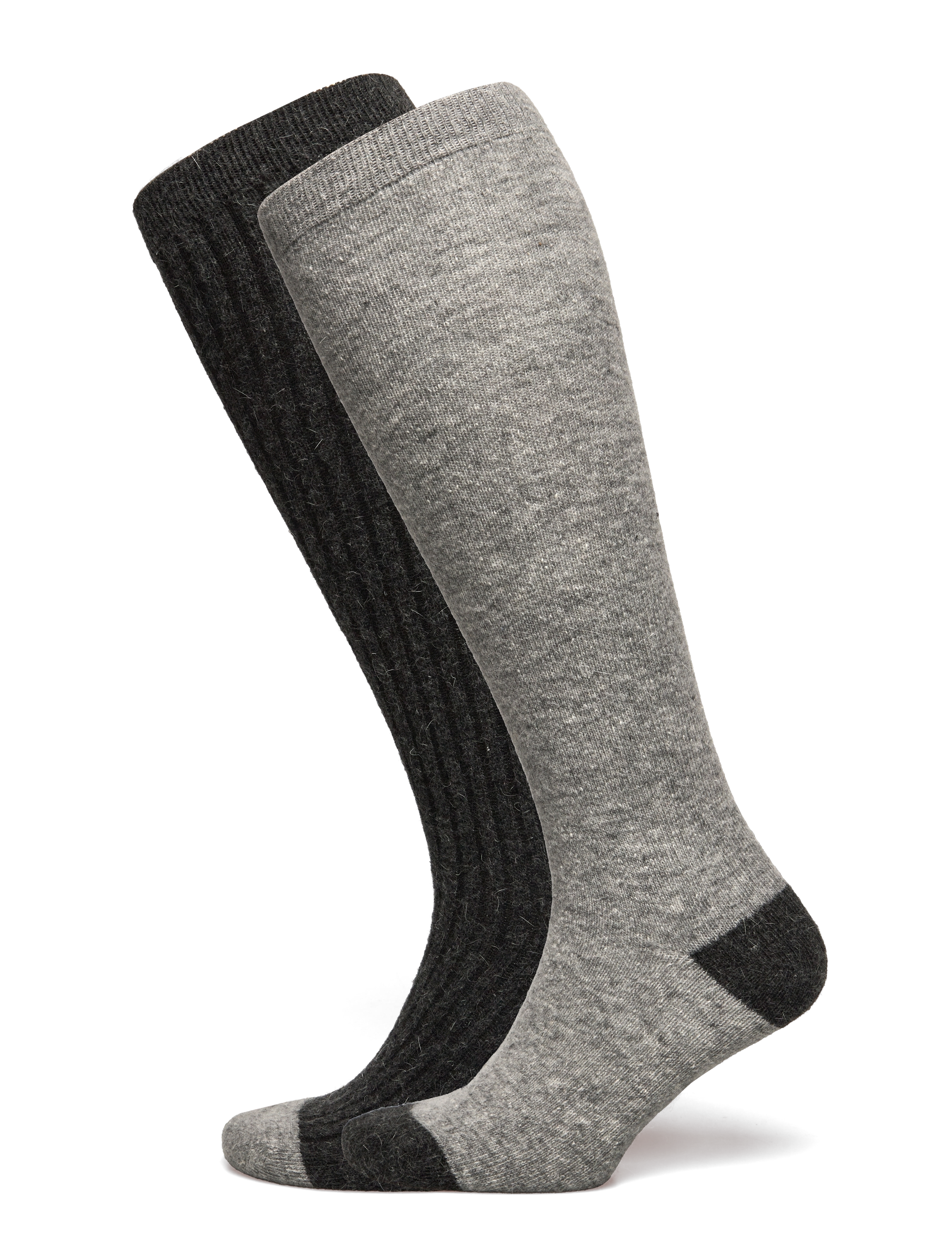 Softy socks long 2-pack - GREY MELANGE
