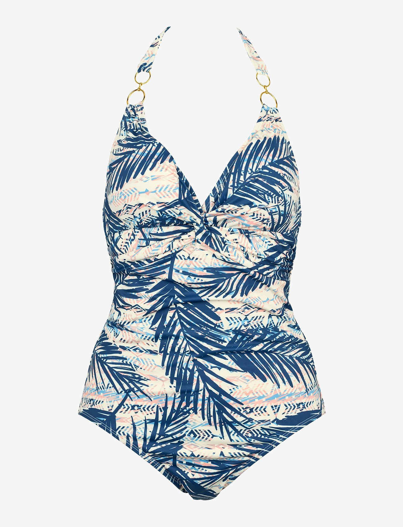 Missya - Nura swimsuit halterneck - palm print - 1