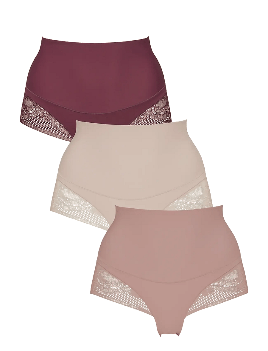 Missya - Seamless tai light shape 3-pack - seamless panties - windsor wine - 1