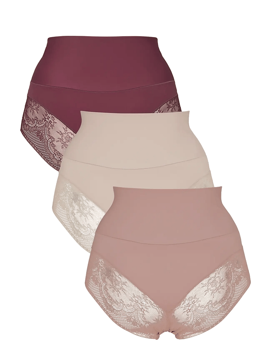 Missya - Seamless tai light shape 3-pack - seamless panties - windsor wine - 2