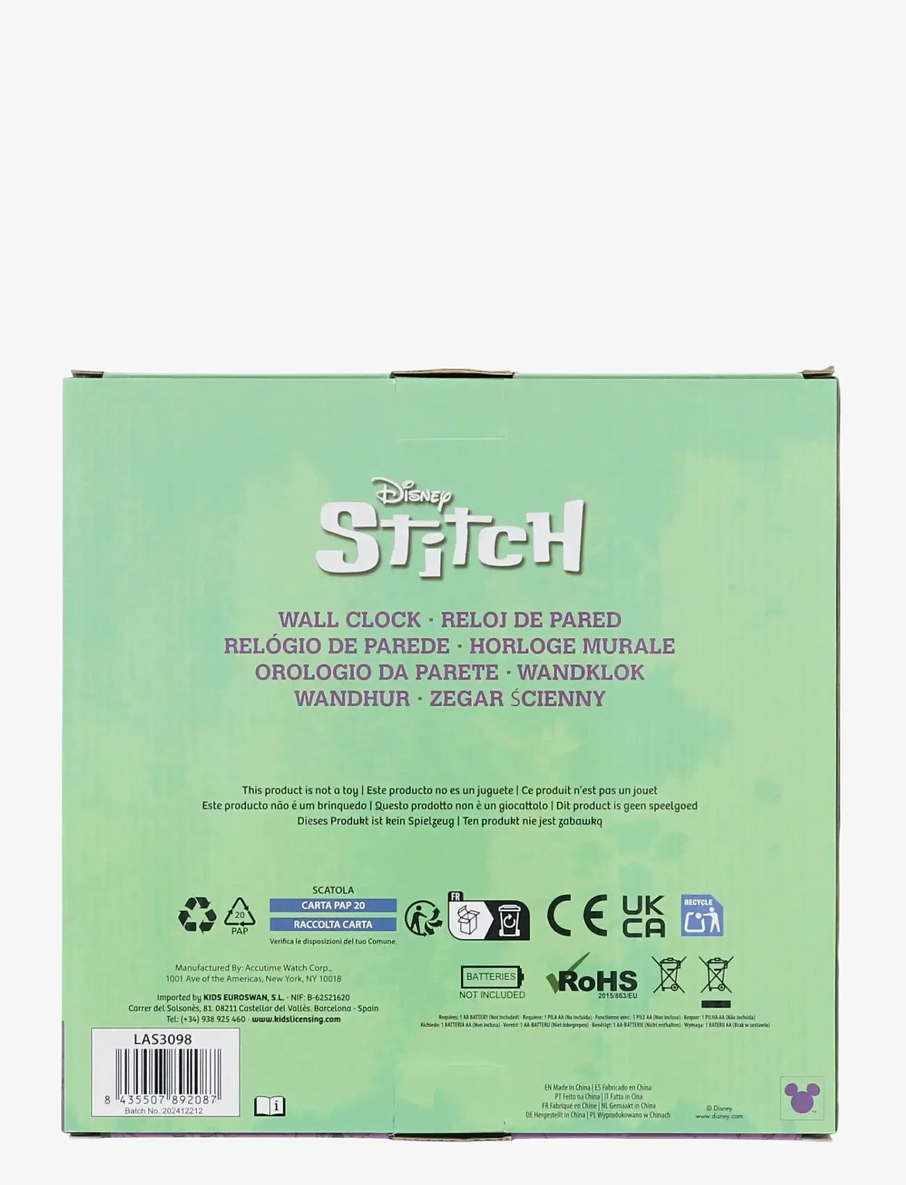 Lilo & Stitch - WALL CLOCK - klukkur - multi-color - 3